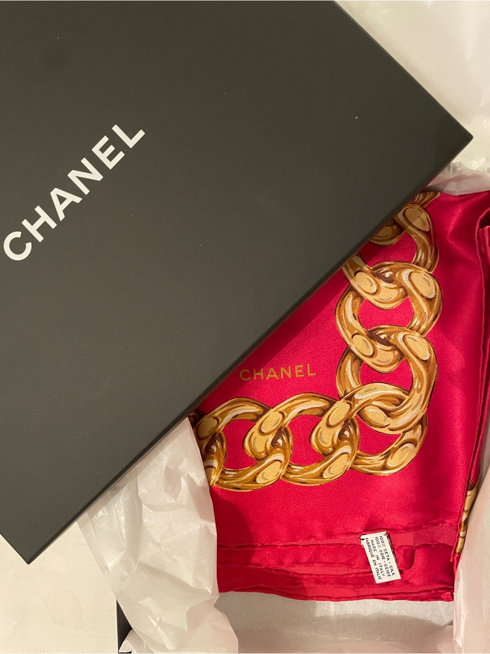 AUTHENTIC Chanel silk scarf